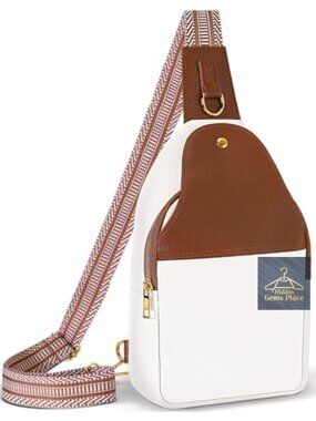 PU Leather Personalized Crossbody Bag with Initial Letter Sling Chest Bag Travel